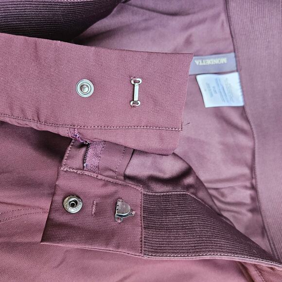 🦃 Mondetta Womens Travel Pants Full Jersey Lined Maroon Size 12 Casual Comfort - Picture 8 of 12